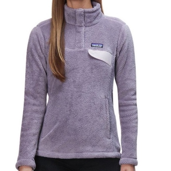 JLN Patagonia Polartec girls xs 12 purple Fleece 1/4 Snap Button Pullover Jacket - Picture 1 of 7